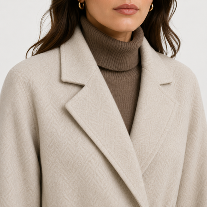 Women's Wrap Coat with Belt UK – Classic Cold Weather | The Kessia | Huna