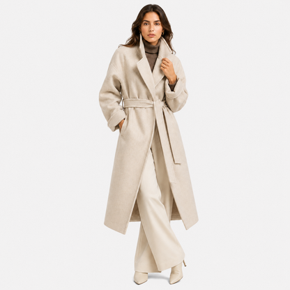 Women's Wrap Coat with Belt UK – Classic Cold Weather | The Kessia | Huna
