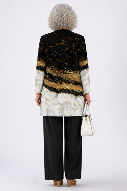 Women's 3 Piece Set UK – Black & Gold Marble | The Yvonne | Huna